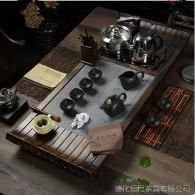 老船木乌金石茶盘整套茶具套装