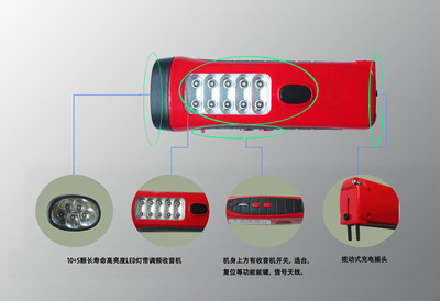 LED收音机照明手电筒