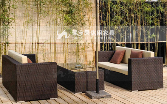 户外休闲藤编沙发