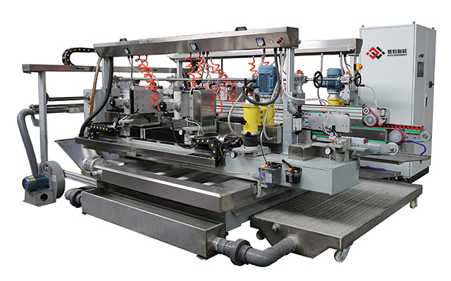 玻璃双直线倒R圆弧角磨边机