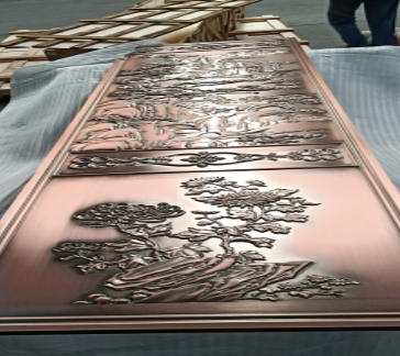 红古铜拉丝浮雕铝板