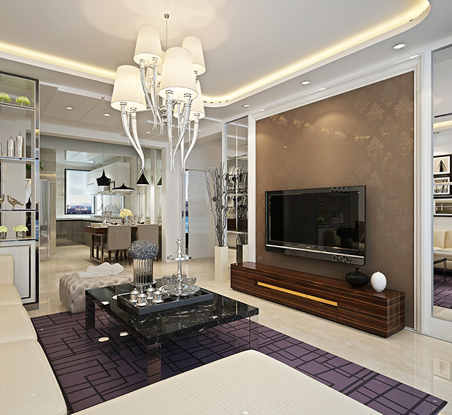 龙岩黑白灰客厅电视背景墙