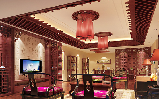 ​龙岩中式客厅吊顶_龙岩家具定制