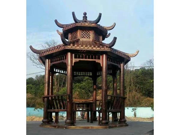 漳州防腐木四角凉亭