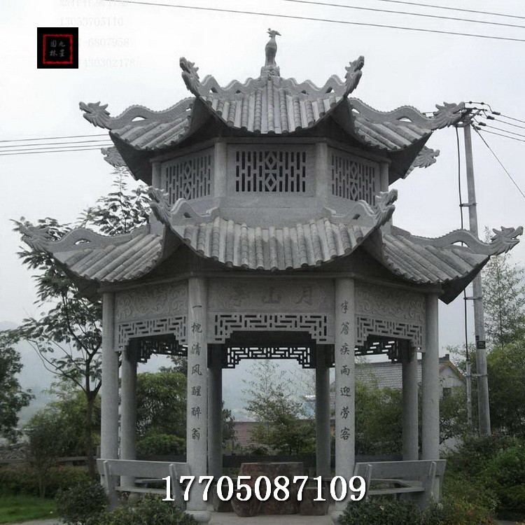 泉州仿古石石雕亭子