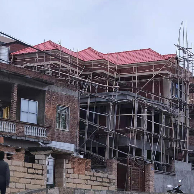 龙海钢结构琉璃瓦搭建