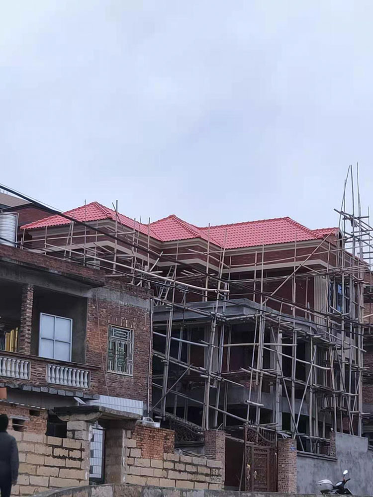 龙海钢结构琉璃瓦搭建