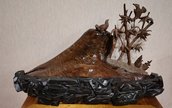 漳州金丝楠木阴沉木，竹报平安