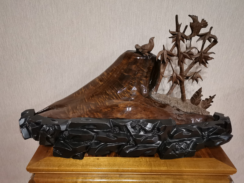 漳州金丝楠木阴沉木，竹报平安