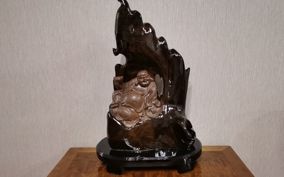 漳州金丝楠木阴沉木，招财弥勒佛