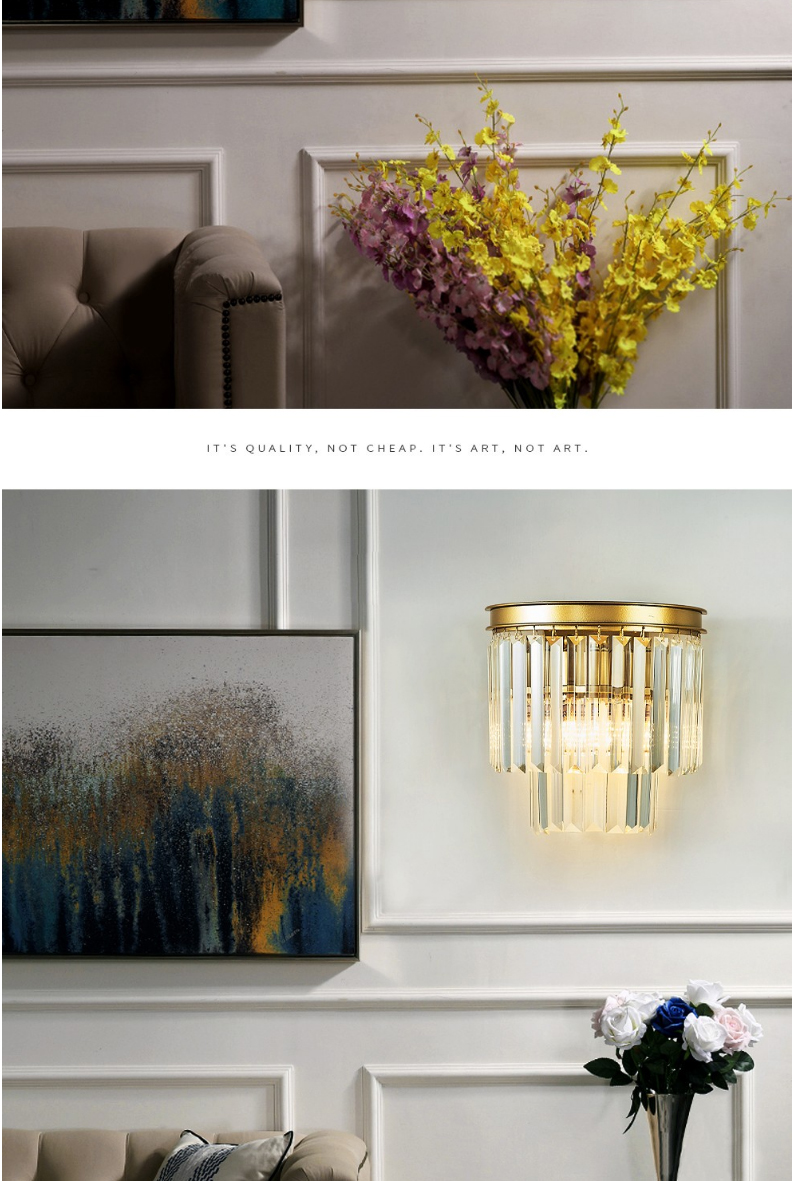 【BD-B6690】铁艺+烤漆+水晶 美式壁灯