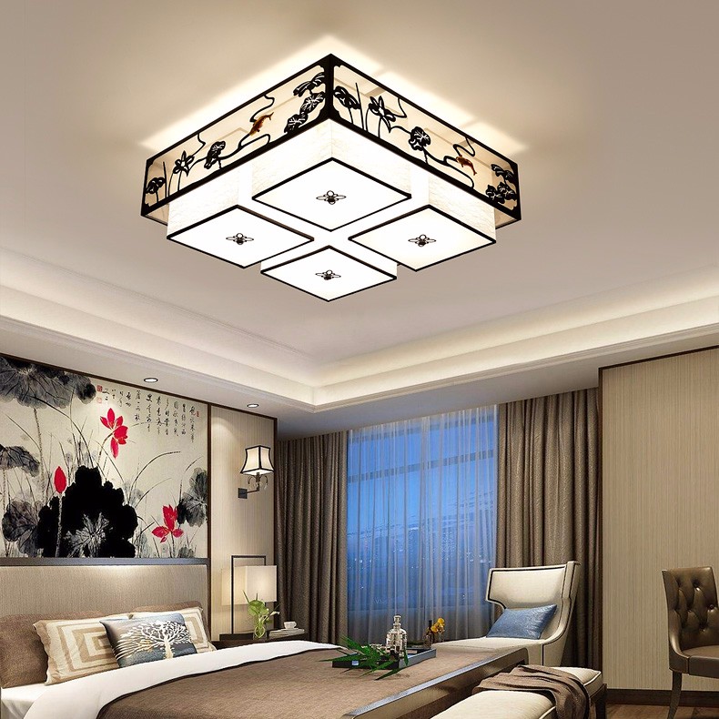 【887】铁+锌合金+布+亚克力 客厅卧室餐厅灯