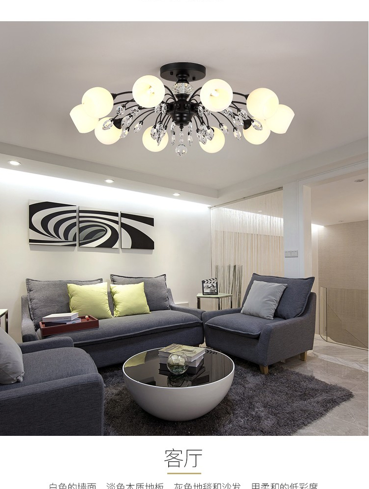 【BD-X6653】铁艺+水晶 美式吸顶灯壁灯