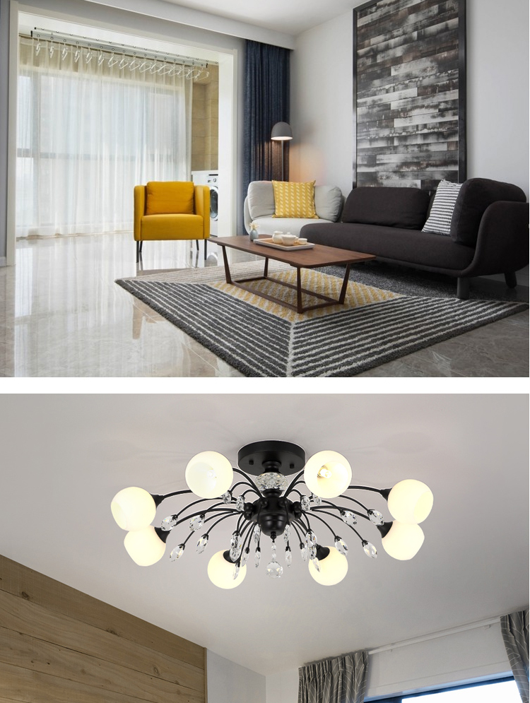 【BD-X6653】铁艺+水晶 美式吸顶灯壁灯