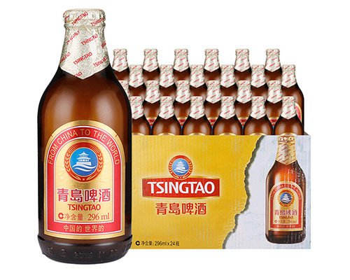 青岛啤酒小棕金296ml*24瓶/箱