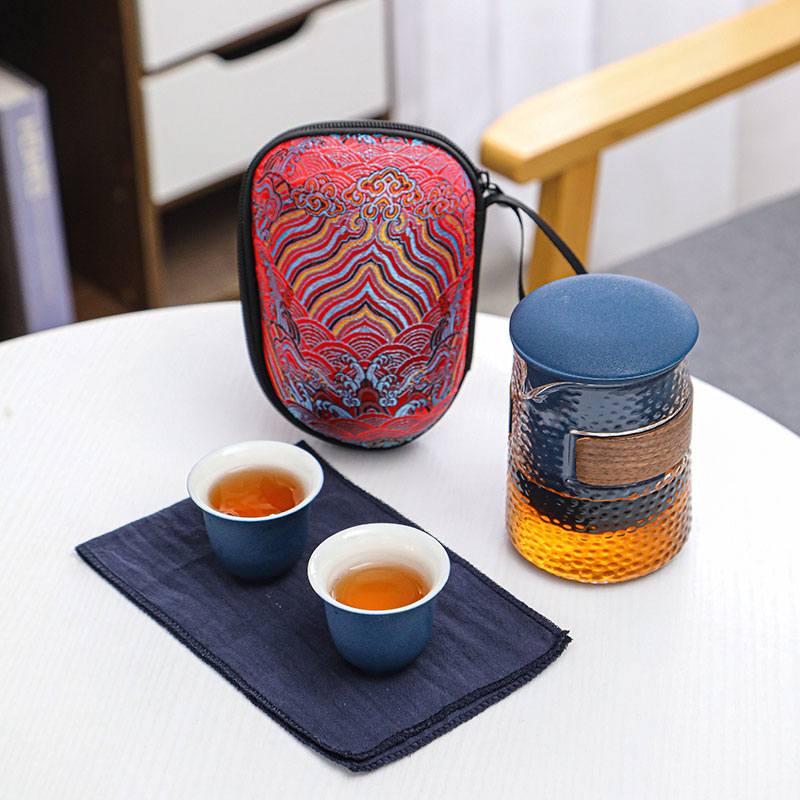 泉州陶瓷茶杯生产厂家玻璃快客杯（霁蓝）