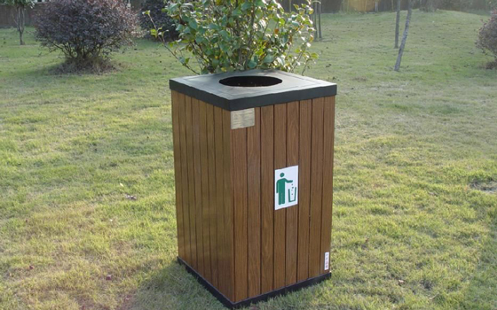 龙岩防腐木垃圾箱